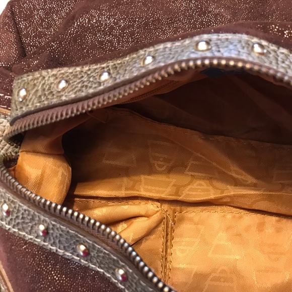 Brown and Gold Women's Bag - Picture 3 of 7